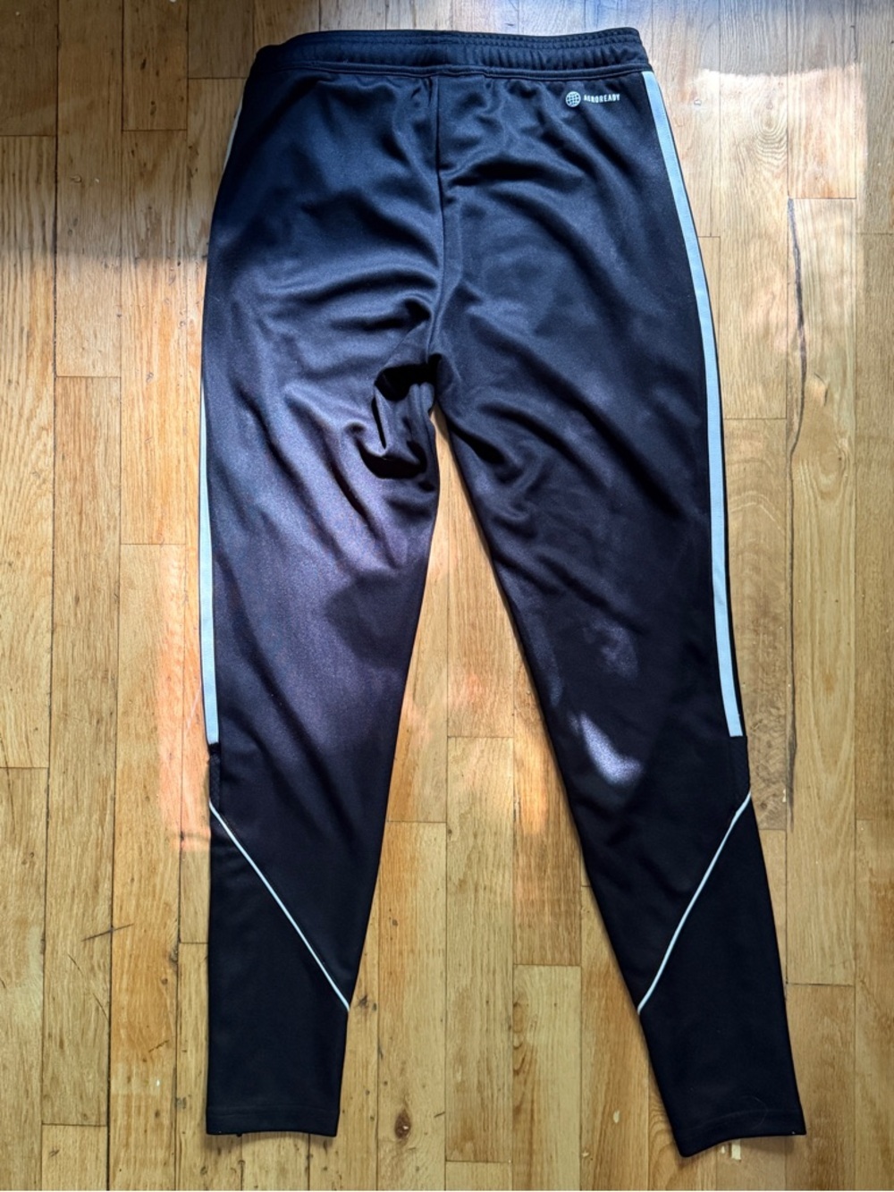 adidas Black Jogger Pants with White Side Stripes - Picture 7 of 7